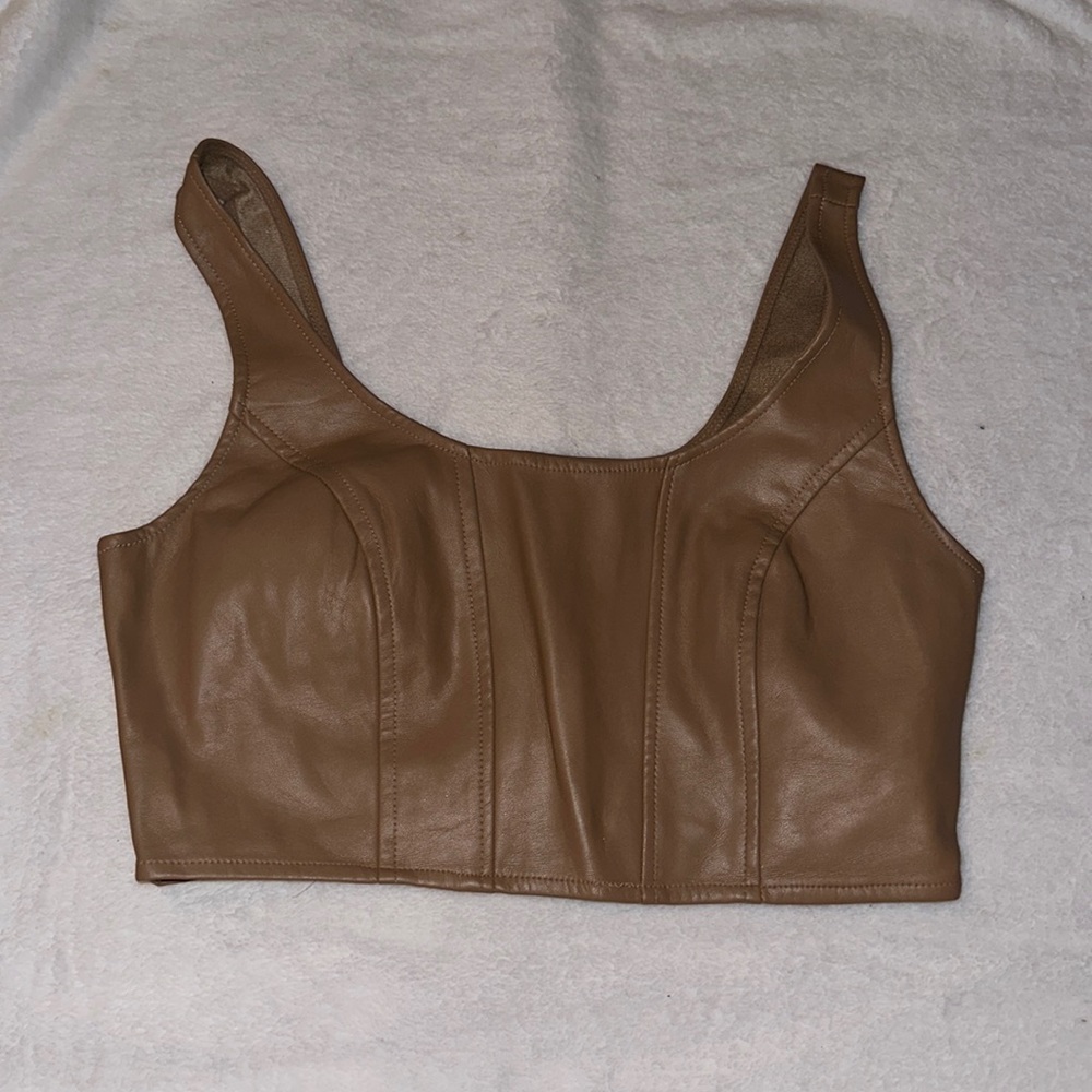 Leather crop top